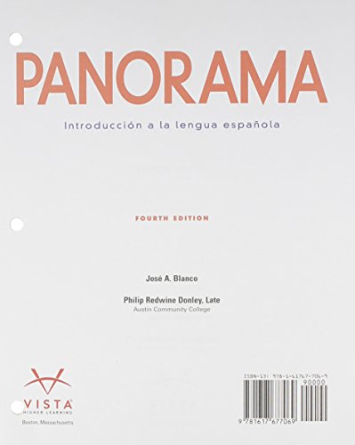 Panorama: Introduccion a la lengua Espanola, 4th Edition by Jose A. Blanco Philip Redwine Donley Late(1905-07-05)