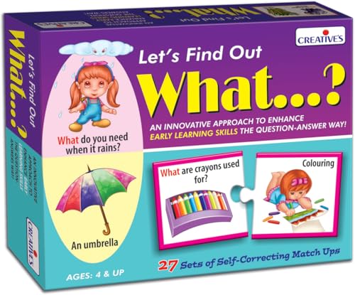 Creative's WH Series | Let's Find Out- What? | Question - Answer Puzzles Game |Learning Games for Kids | Self-Correcting Match Ups Game | Picture Puzzle Game | Preschool Learning Games | Ages 4 & Up