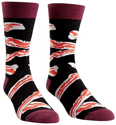 Sock it to Me Men's Bacon Crew Socks,Black One Size