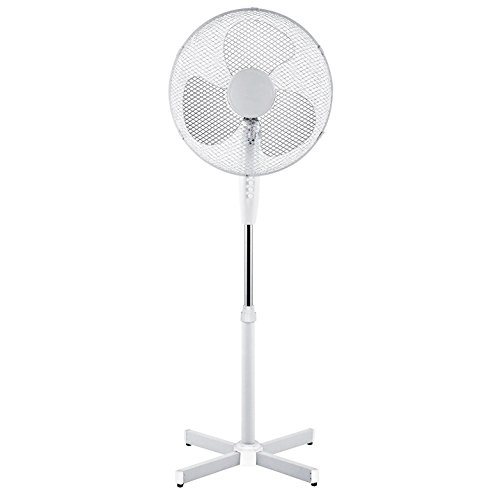 Generic 16 OSCILLATING PEDESTAL AIR COOLING ELECTRIC FAN EXTENDABLE ADJUSTABLE STAND, White