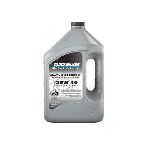 Quicksilver 25W-40 4-Stroke Synthetic Blend Marine Outboard And Sterndrive Engine Oil, 1 Gallon