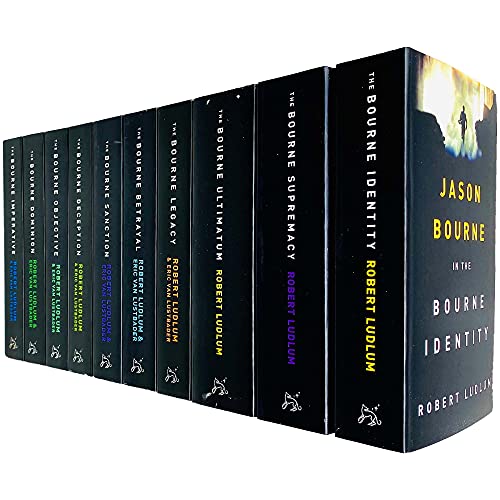 The Bourne Trilogy Series Collection Robert Ludlum 10 Books Set (The Bourne Imperative, The Bourne Legacy, The Bourne Supremacy, The Bourne Ultimatum, The Bourne Identity, The Bourne Objective, The Bourne Sanction, Deception, Betrayal, Dominion)