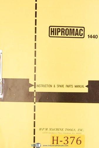Hipromac 1440, Dashin Studturn 750 and 1000, Lathe, Operations and Maintenance Manual