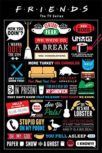 Amis TV Show Infographique - Poster 91.5 X 61cm (36 X 24 Pouces)