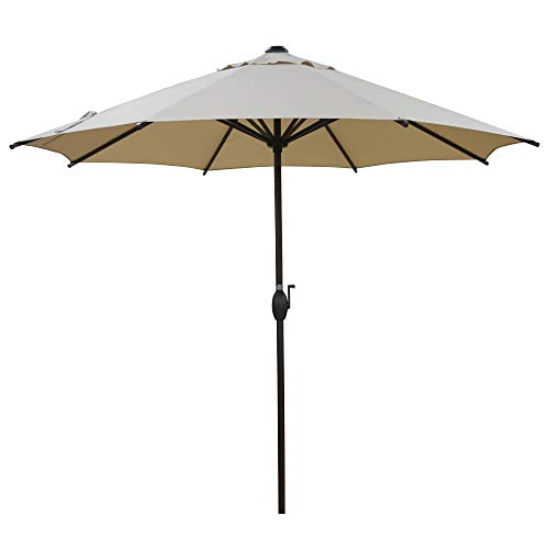 Abba Patio Outdoor 9 Feet Patio Market Table Umbrella with Push Button Tilt and Crank, Beige