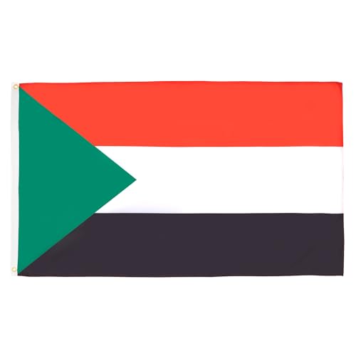 AZ FLAG - Sudan Flag - 90x60 Cm - 100D Polyester Sudanese Banner With Two Metal Grommets - Fade Resistant - Vivid Colors - 2' x 3' Feet - 2x3 Ft