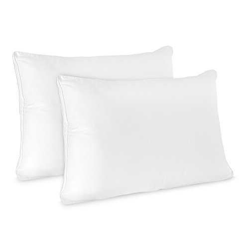 SensorPEDIC Low Profile Hypoallergenic Flat Jumbo Pillow - 2 Count (Pack of 1), White (43200)
