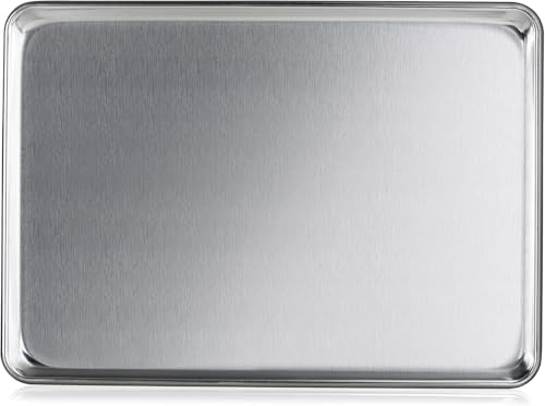 New Star Foodservice Commercial-Grade 18-Gauge Aluminum Sheet Pan/Bun Pan (15 L x21 W x1 H (Two Thirds size) Measure Oven)