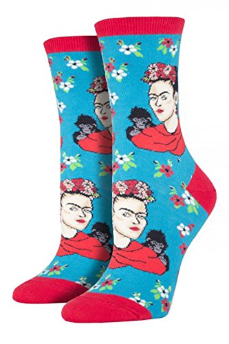 Socksmith Damen Frida Portrait Socken, Blau (Pfau Pfau), One Size
