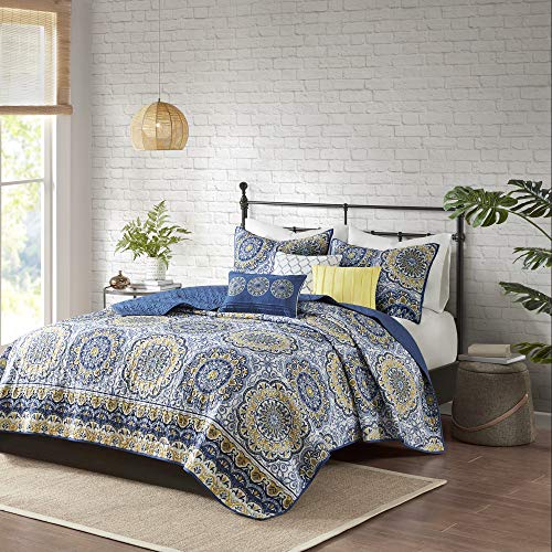 Madison Park MP13-784 Tangiers 6Piece Quilted Coverlet Set King, Blue