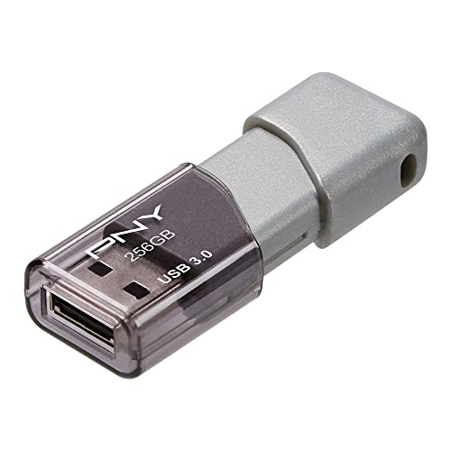 PNY 256GB Turbo Attache 3 USB 3.0 Flash Drive,Grey (Pack of 1)