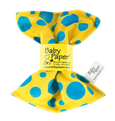 Baby Paper Crinkly Baby Toy Yellow W/ Blue Dots