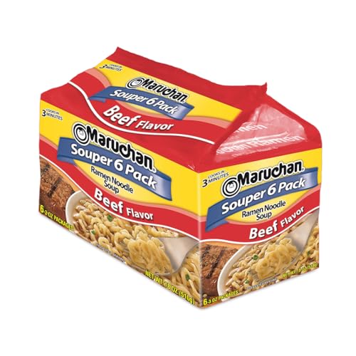 Maruchan Ramen Noodles, Beef, 3 Ounce (Pack of 6)