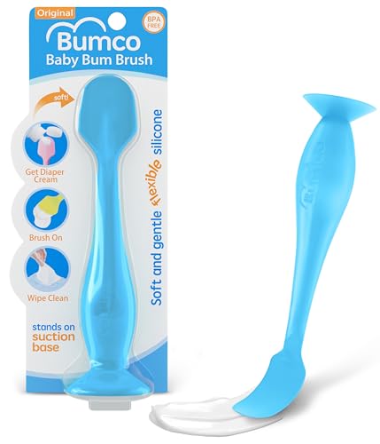 Baby Bum Brush, Original Diaper Cream Applicator, Soft Flexible Silicone, Unique Gift, [Blue]