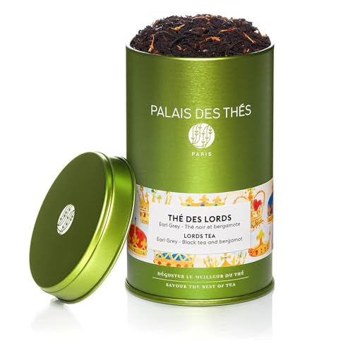Palais des Thés, THÉ DES LORDS, Thé Earl Grey, Thé Noir de Chine à la Bergamote, Agrumes, Boîte métal 100g