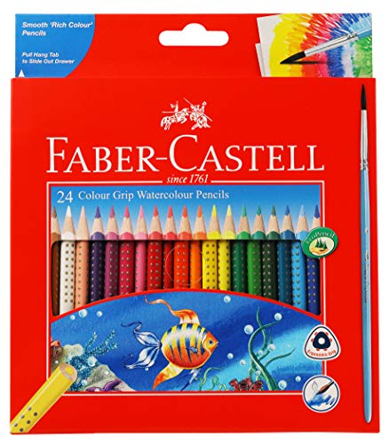 Faber-Castell Colour Grip Water Colour Pencils - 24 Shades