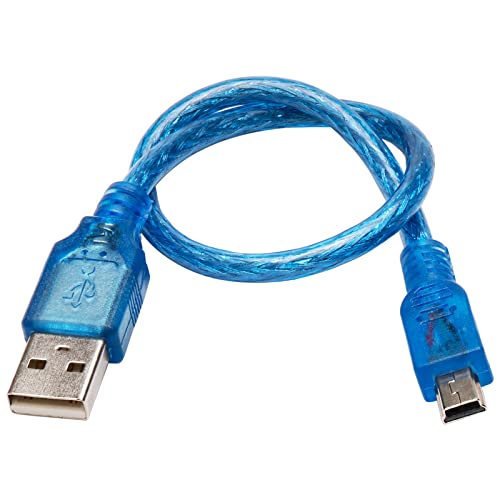 JIUWU Blue Short USB 2.0 A Male to Mini 5Pin B Male Data Charging Cable 30cm