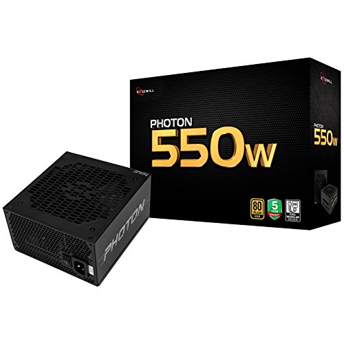 ROSEWILL Gaming 80 Plus Gold 550W Power Supply / PSU, PHOTON Series Full Modular 550 Watt 80 PLUS Gold Certified PSU with Silent 135mm Fan and Auto Fan Speed Control, 5 Year Warranty