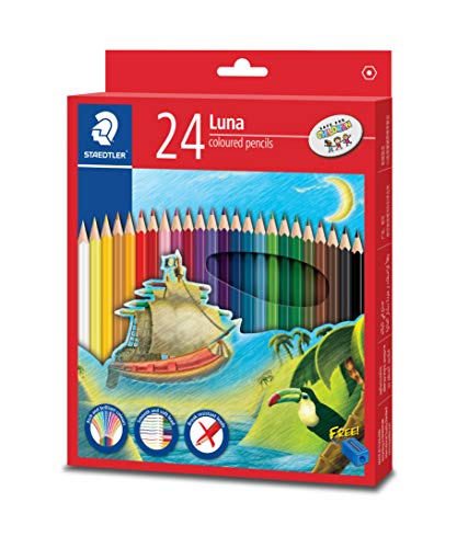 STAEDTLER Luna 24 Farben Buntstifte-Set mit Gratis Anspitzer