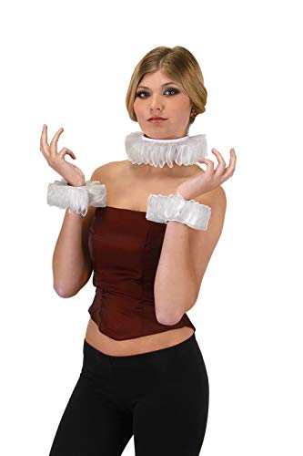 elope Renaissance Collar & Cuffs Accessory Set for Adults and Teens - Standard - White