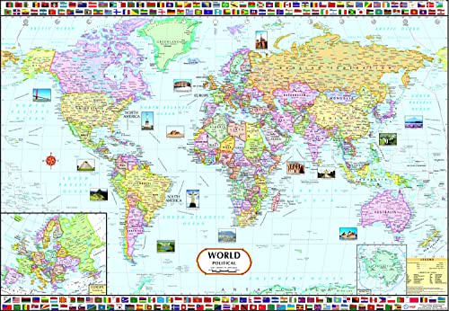 World Map : Political | Laminated Both Sides | 70 x 100 cm ( Big Map )