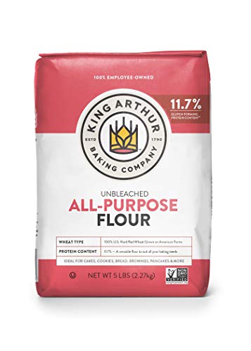 King Arthur Baking Unbleached All-Purpose Flour: Premium 5 lbs Baking Flour, Non-GMO, Kosher Certified, Versatile for Bread, Cakes & Pastries - 11.7% Protein Content, No Preservatives