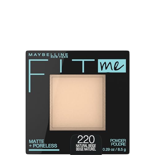 Maybelline New York Matte + Poreless Pressed Face Powder Makeup, Natural Beige, 8.5 Grams