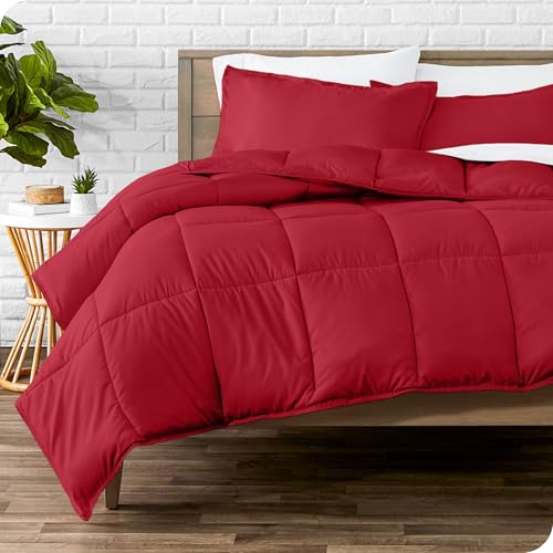 Bare Home Comforter Set - Twin/Twin Extra Long - Ultra-Soft - Premium 1800 Series - All Season Warmth (Twin/Twin XL, Red)