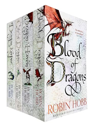 Robin Hobb The Rain Wild Chronicles Trilogy Collection 4 Books Set (The Dragon Keeper,Dragon Haven,City of Dragons,Blood Of Dragons)