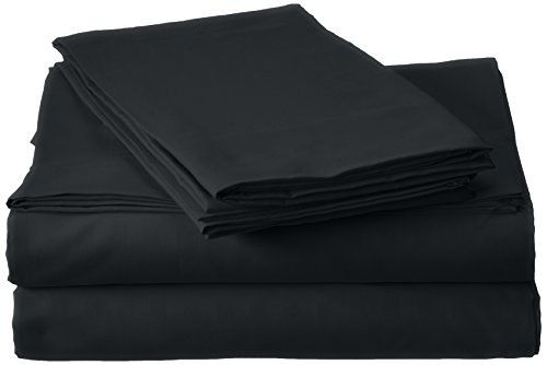 Home Collection 4 Piece Sateen Stripe Sheet Set. (4 Sizes, 9 Colors) (Queen, Black)
