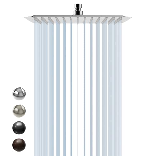 S R SUNRISE Regendusche Edelstahl für Badezimmer raindance Kopfbrause Duschkopf Quadratische 12 Zoll SRSH1203