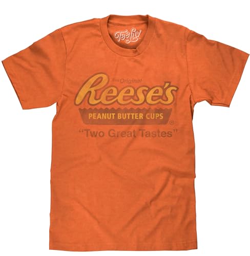 Tee Luv Reese"s Cup Two Great Tastes Men"s Licensed T-shirt-X-Large Orange Heather