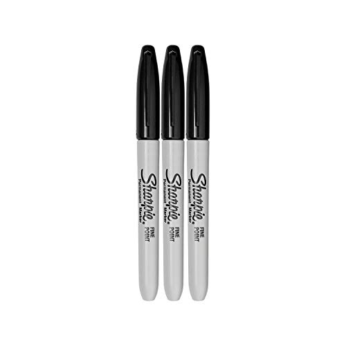 Sharpie Permanent Marker, Fine Point, Black, Pack of 3