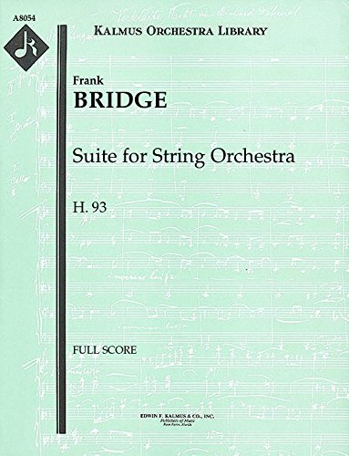 Suite for String Orchestra, H.93: Full Score [A8054]