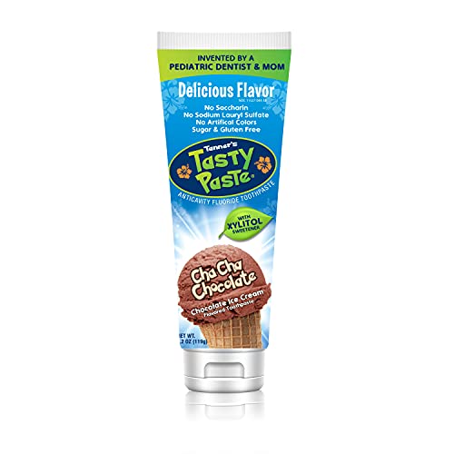 Tanner's Tasty Paste Cha Cha Chocolate – Anticavity Fluorid-Kinderzahnpasta/großartig schmeckende, sichere und effektive Zahnpasta mit Schokoladengeschmack für Kinder (120 ml)