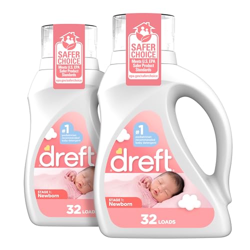 Dreft Stage 1: Newborn Liquid Laundry Detergent (HE), 50 Fl Oz (32 Loads), 2 Count