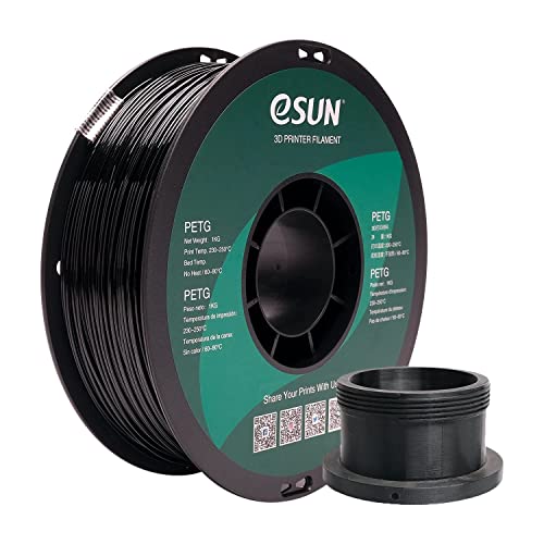 eSUN 3D 1.75mm PETG Solid Black Filament 1kg (2.2lb), 1.75mm Solid Black