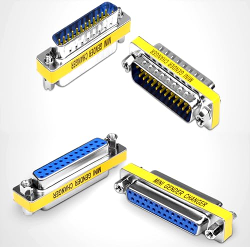 Top-Longer 25 Pin 2 Male to Male 2 Female to Female Parallel DSUB Gender Changer Adapter - DSUB - IEEE-1284 - D25 - Cable Converter - Port Adapter