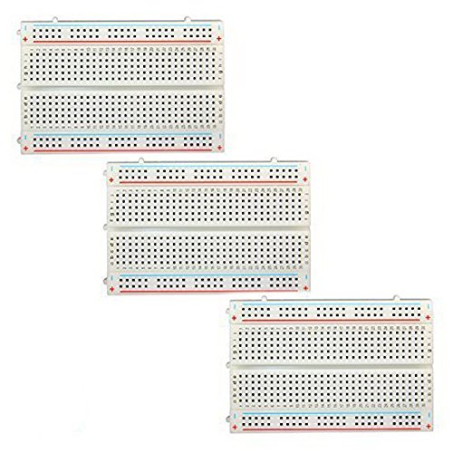 Frentaly® 3x Solderless BreadBoard, 400 tie-points, 4 power rails, 3.3 x 2.1 x 0.3in (84 x 54 x 9mm)