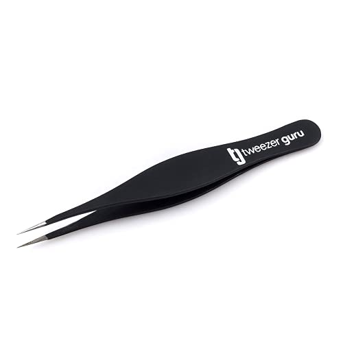 Tweezers for Ingrown Hair by TweezerGuru - Best Stainless Steel Professional Pointed Tweezer - Precision Eyebrow and Splinter Removal Tweezers