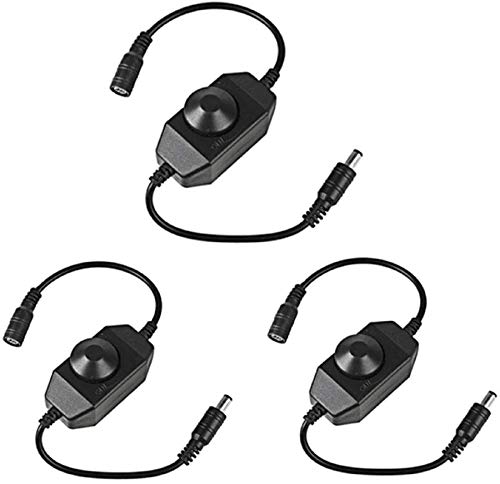 3pcs LED Strip Lights Dimmer, FAVOLCANO DC 12V-24V 6A Dimmer Switch for LED Strip Light, LED Rope Light 3528,5050,5630