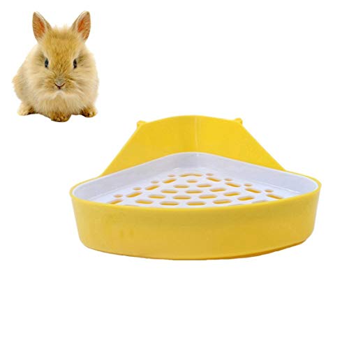 Mkouo Kaninchentoilette Hamster Toiletten Nagertoilette Ecktoilette, 24 x 19 x 10cm