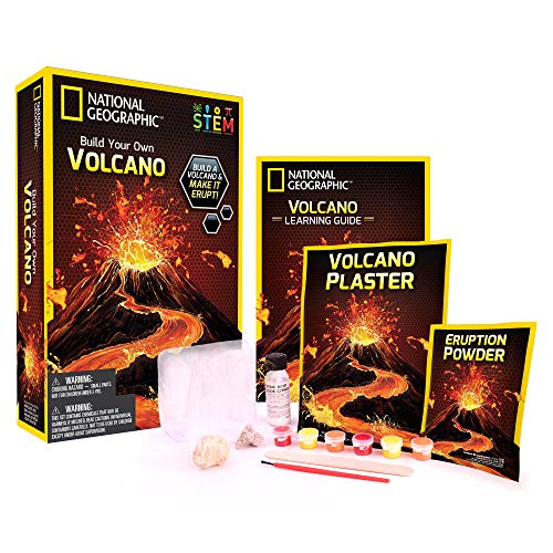 Bandai - National Geographic - Kit découverte - Volcan à fabriquer et faire entrer en éruption - 2 roches volcaniques incluses - Jeu scientifique et éducatif - STEM - JM00602