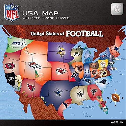 Masterpieces Licensed Standard Puzzles Collection - NFL Football Map 500 Piece Jigsaw Puzzle