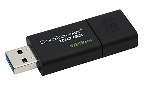 Kingston DT100G3/128GB DataTraveler 100 G3 USB 3.0 Flash Drive, 128 GB, Black
