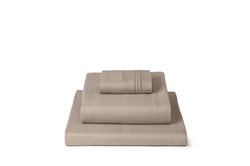 Mellanni Twin XL Sheets Set - 3 PC Iconic Collection Bedding - Hotel Luxury, Extra Soft, Cooling Bed Sheets - Wrinkle, Fade, Stain Resistant (Twin Extra Long, Tan)