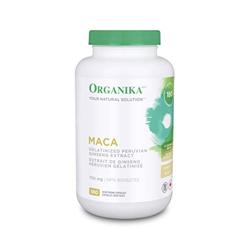 Organika Canadian-Made Maca 4:1 Strength 180 Vcaps - 3000mg | High Bioavialability Formula, Adaptogen to Help with Stress, Energy and Hormone Balance