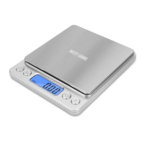 NEXT-SHINE Digital Mini Pocket Size Kitchen Series Scale 500g Multi-Functional High Precision for Cooking Baking Jewelry Weighing Coffee Beans Postal Parcel,Gram Scale 0.01g
