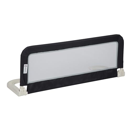 Safety 1st Portable Bed Rail, zusammenklappbares Bettgitter, Rausfallschutz, Reise, 18 M.–5J., tragbares Bettschutzgitter, Netzgewebe, leicht montierbar, automatische Sperre, leicht tragbar, Dark Grey