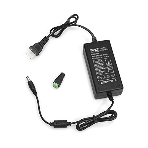 Pyle 12V Plug-In Power Supply Cable - AC/DC Converter Charger, Male CCTV Plug Connector, Wide Compatibility & Application, 100V-240V, 50/60Hz Input, 5Amp for Flexible LED Tape Strip Lights – Pyle PS5A